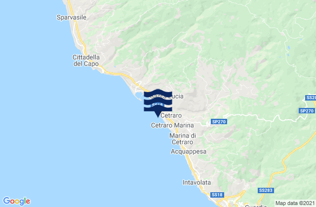 Mappa delle Getijden in Cetraro Marina, Italy