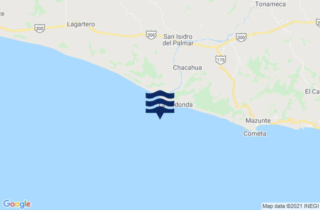 Mappa delle Getijden in Chacahua, Mexico