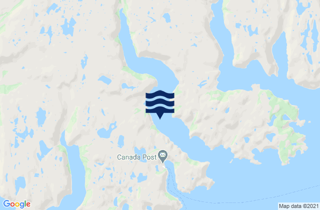 Mappa delle Getijden in Chaleur Bay, Canada
