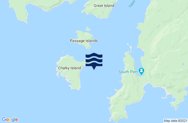Mappa delle Getijden in Chalky Island (Sealers Bay), New Zealand