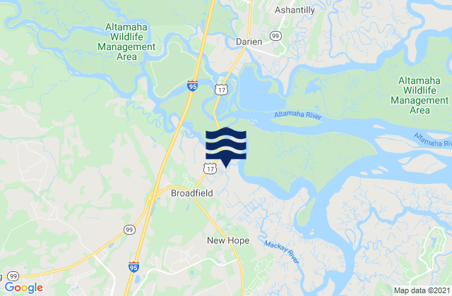 Mappa delle Getijden in Champney Island South Altamaha River, United States