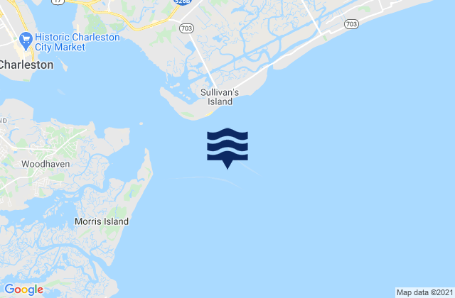 Mappa delle Getijden in Charleston Hbr. ent. (between jetties), United States