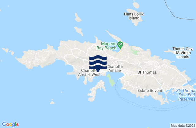 Mappa delle Getijden in Charlotte Amalie, U.S. Virgin Islands