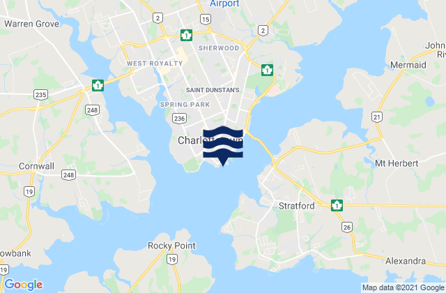 Mappa delle Getijden in Charlottetown, Canada