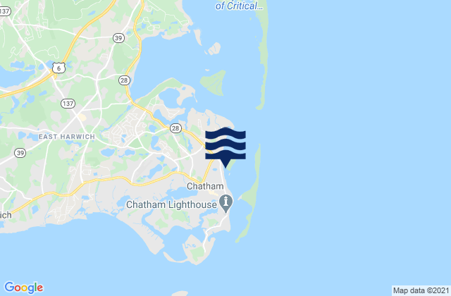 Mappa delle Getijden in Chatham (inside), United States
