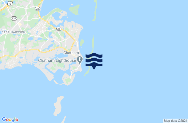 Mappa delle Getijden in Chatham (outer coast), United States