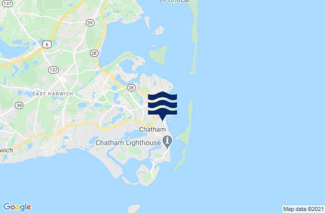 Mappa delle Getijden in Chatham, United States