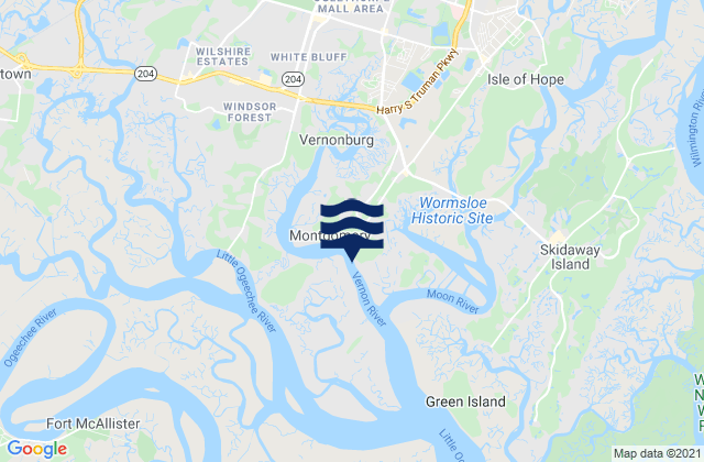 Mappa delle Getijden in Chatham County, United States