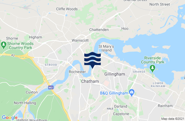 Mappa delle Getijden in Chatham, United Kingdom