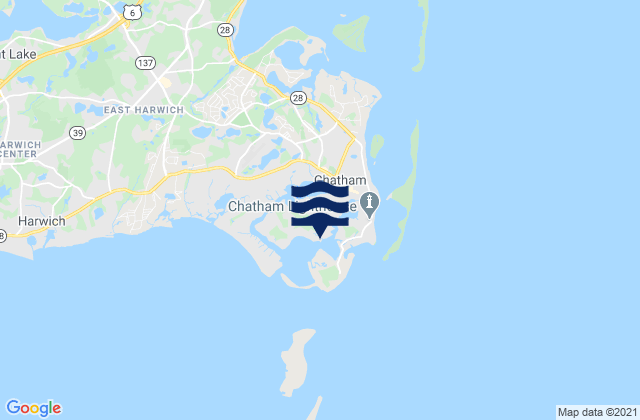 Mappa delle Getijden in Chatham Stage Harbor, United States