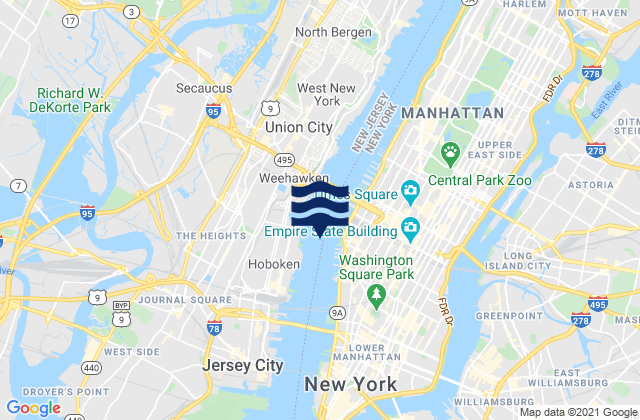 Mappa delle Getijden in Chelsea Docks, United States