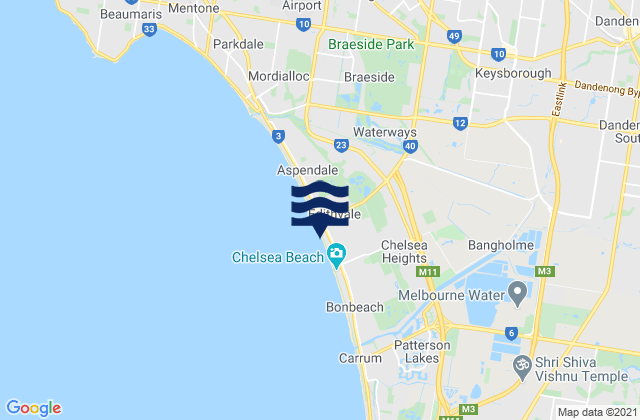Mappa delle Getijden in Chelsea Heights, Australia