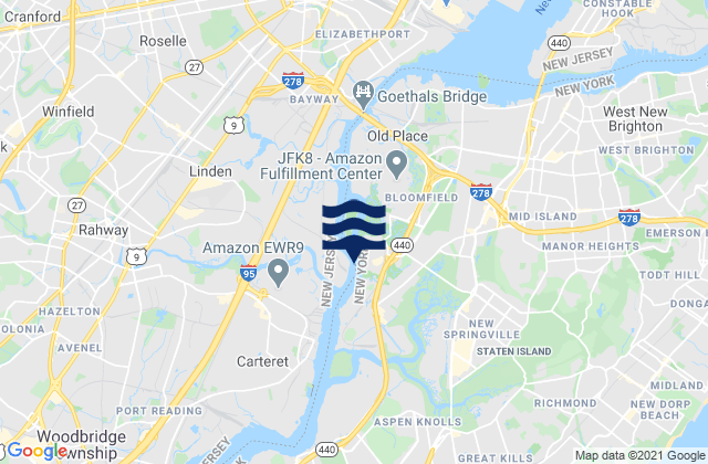 Mappa delle Getijden in Chelsea, United States