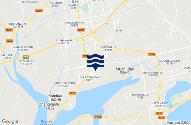 Mappa delle Getijden in Chengqu, China