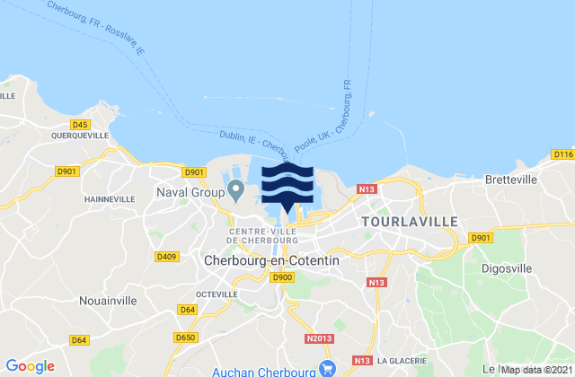 Mappa delle Getijden in Cherbourg-Octeville, France