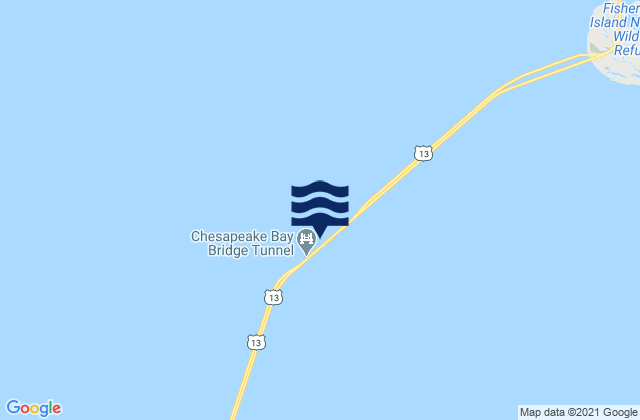 Mappa delle Getijden in Chesapeake Channel (bridge tunnel), United States