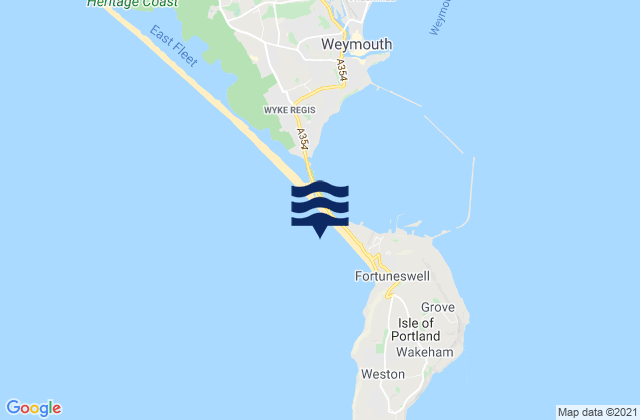 Mappa delle Getijden in Chesil Cove, United Kingdom