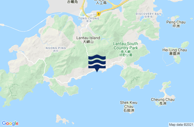 Mappa delle Getijden in Cheung Sha, Hong Kong