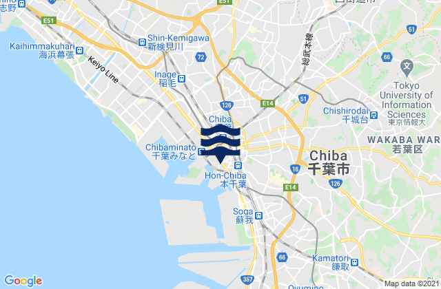 Mappa delle Getijden in Chiba-ken, Japan