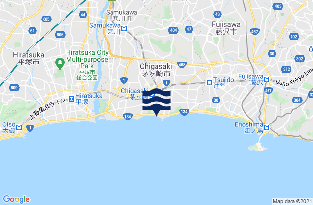 Mappa delle Getijden in Chigasaki Shi, Japan