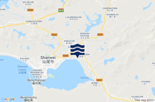 Mappa delle Getijden in Chikeng, China