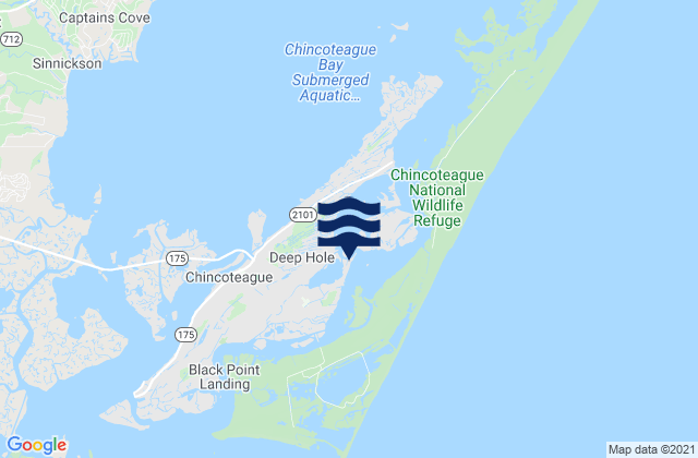 Mappa delle Getijden in Chincoteague Island (Oyster Bay), United States