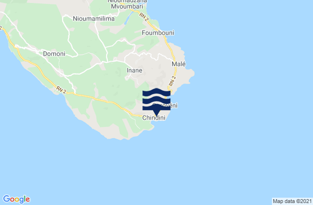 Mappa delle Getijden in Chindini, Comoros