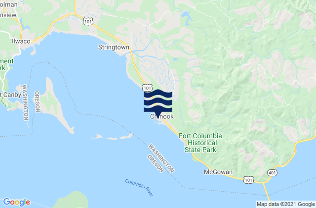 Mappa delle Getijden in Chinook Baker Bay Wash., United States