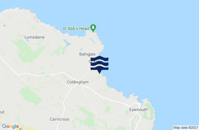 Mappa delle Getijden in Chirnside, United Kingdom