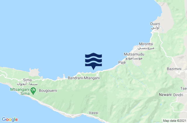 Mappa delle Getijden in Chironkamba, Comoros