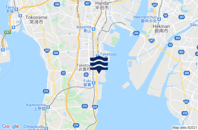 Mappa delle Getijden in Chita-gun, Japan