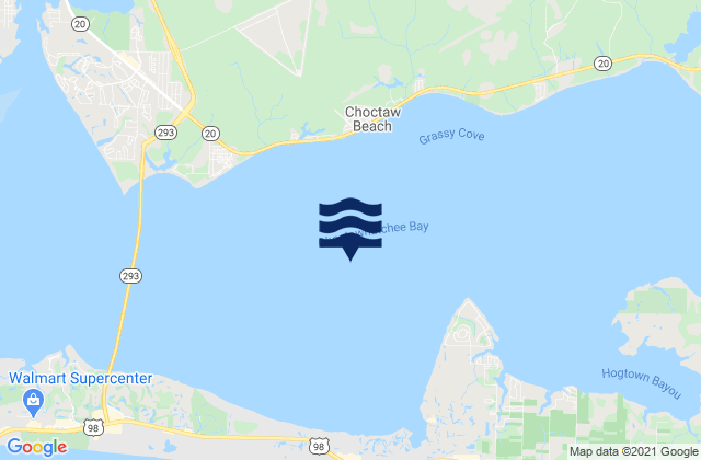 Mappa delle Getijden in Choctawhatchee Bay, United States