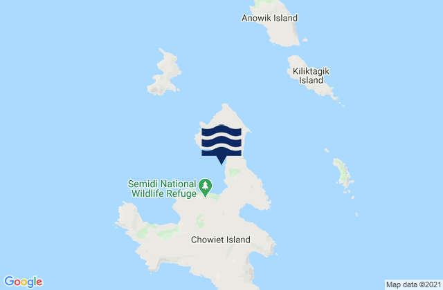Mappa delle Getijden in Chowiet Island, United States