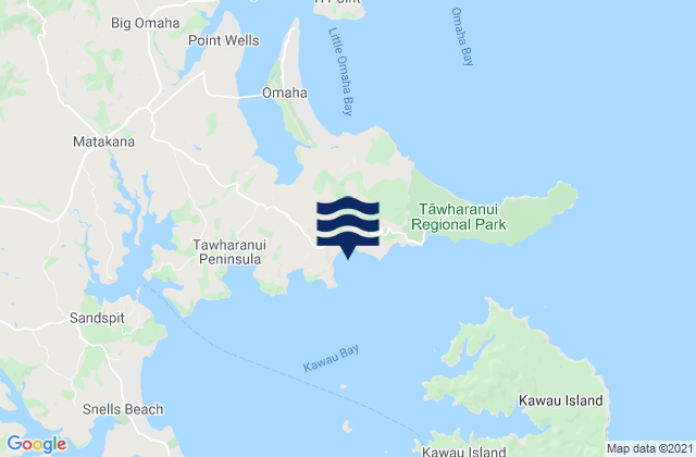 Mappa delle Getijden in Christian Bay, New Zealand