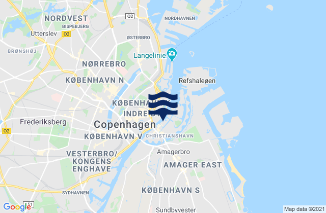 Mappa delle Getijden in Christianshavn, Denmark