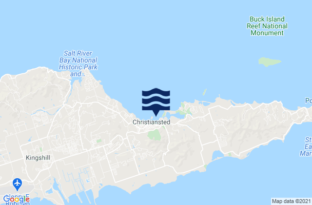 Mappa delle Getijden in Christiansted (Saint Croix), U.S. Virgin Islands