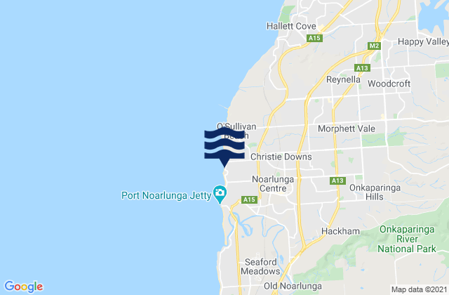 Mappa delle Getijden in Christies Beach, Australia