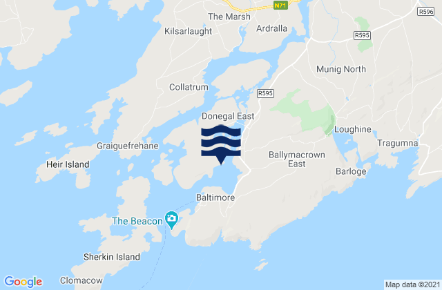 Mappa delle Getijden in Church Strand Bay, Ireland