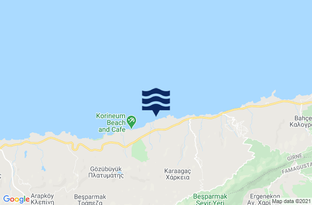 Mappa delle Getijden in Chárkeia, Cyprus