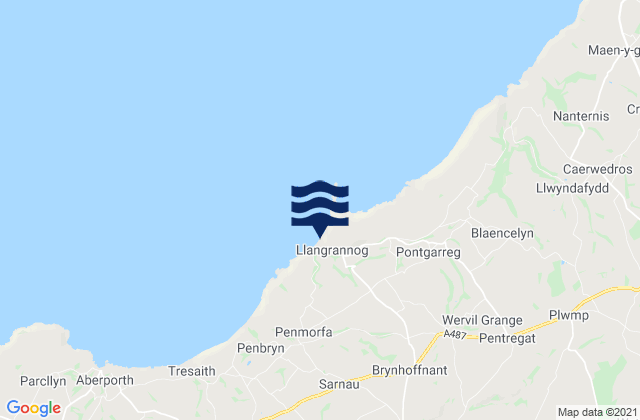 Mappa delle Getijden in Cilborth Beach, United Kingdom