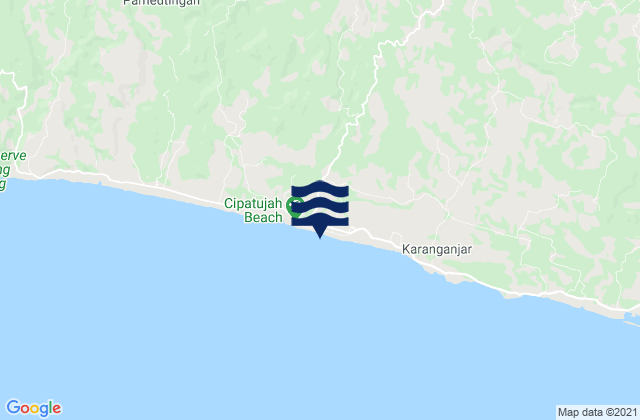 Mappa delle Getijden in Cipatujah, Indonesia