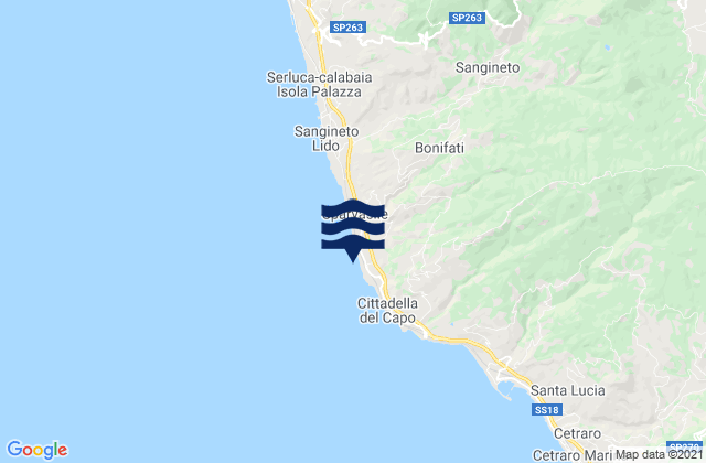 Mappa delle Getijden in Cittadella del Capo, Italy