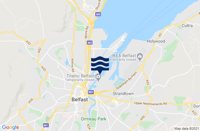 Mappa delle Getijden in City of Belfast, United Kingdom