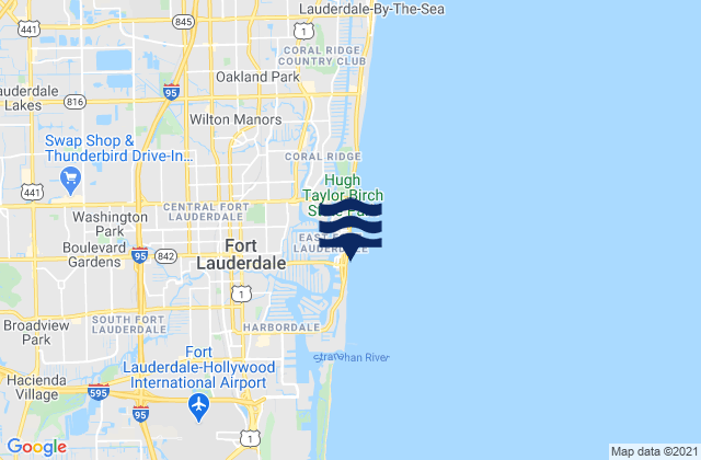 Mappa delle Getijden in City of Fort Lauderdale Las Olas Marina, United States