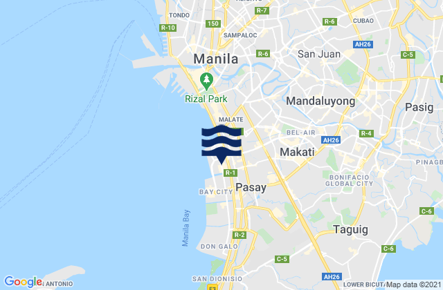 Mappa delle Getijden in City of Makati, Philippines
