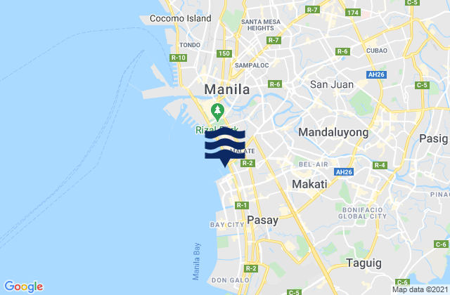 Mappa delle Getijden in City of Mandaluyong, Philippines