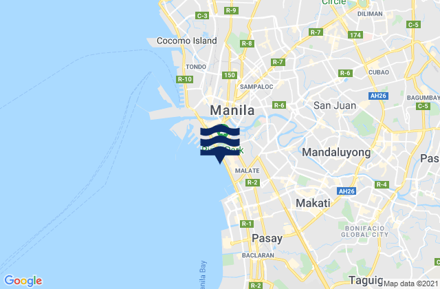 Mappa delle Getijden in City of San Juan, Philippines