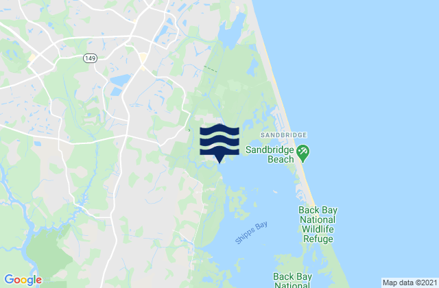 Mappa delle Getijden in City of Virginia Beach, United States