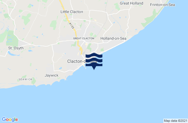 Mappa delle Getijden in Clacton-On-Sea, United Kingdom