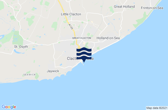 Mappa delle Getijden in Clacton-on-Sea, United Kingdom
